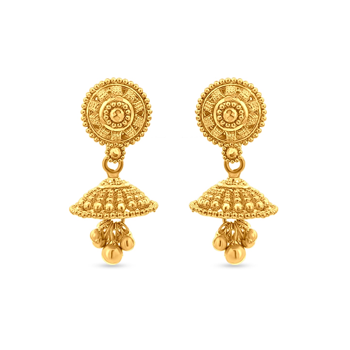 22K Gold Jhumkas with Trinkets