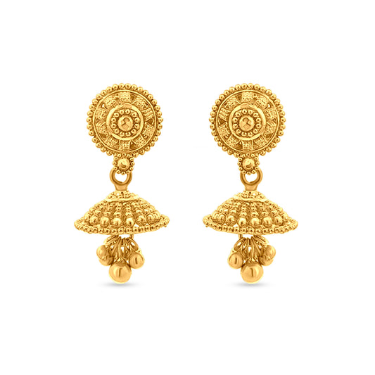 22K Gold Jhumkas with Trinkets