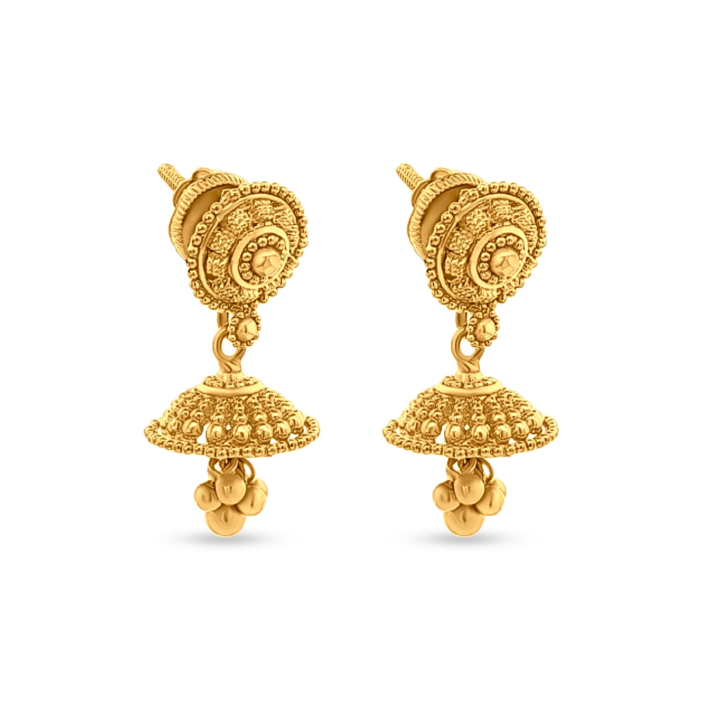 22K Gold Jhumkas with Trinkets