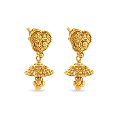 22K Gold Jhumkas with Trinkets