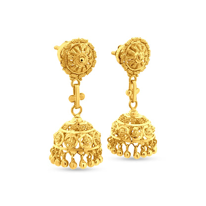 22K Gold Traditional Jhumka Earrings