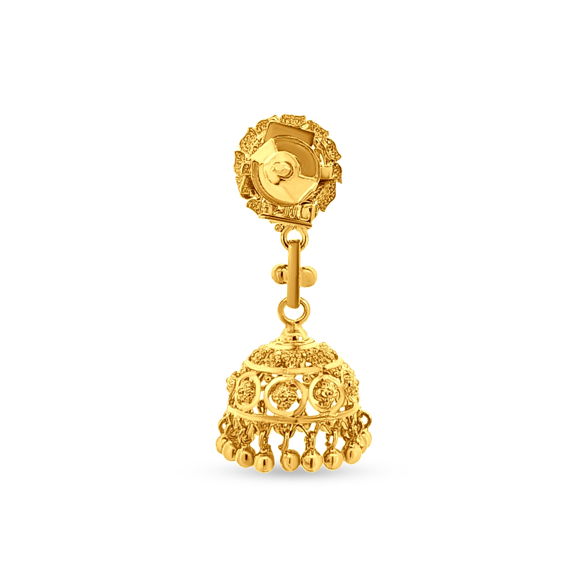 22K Gold Traditional Jhumka Earrings