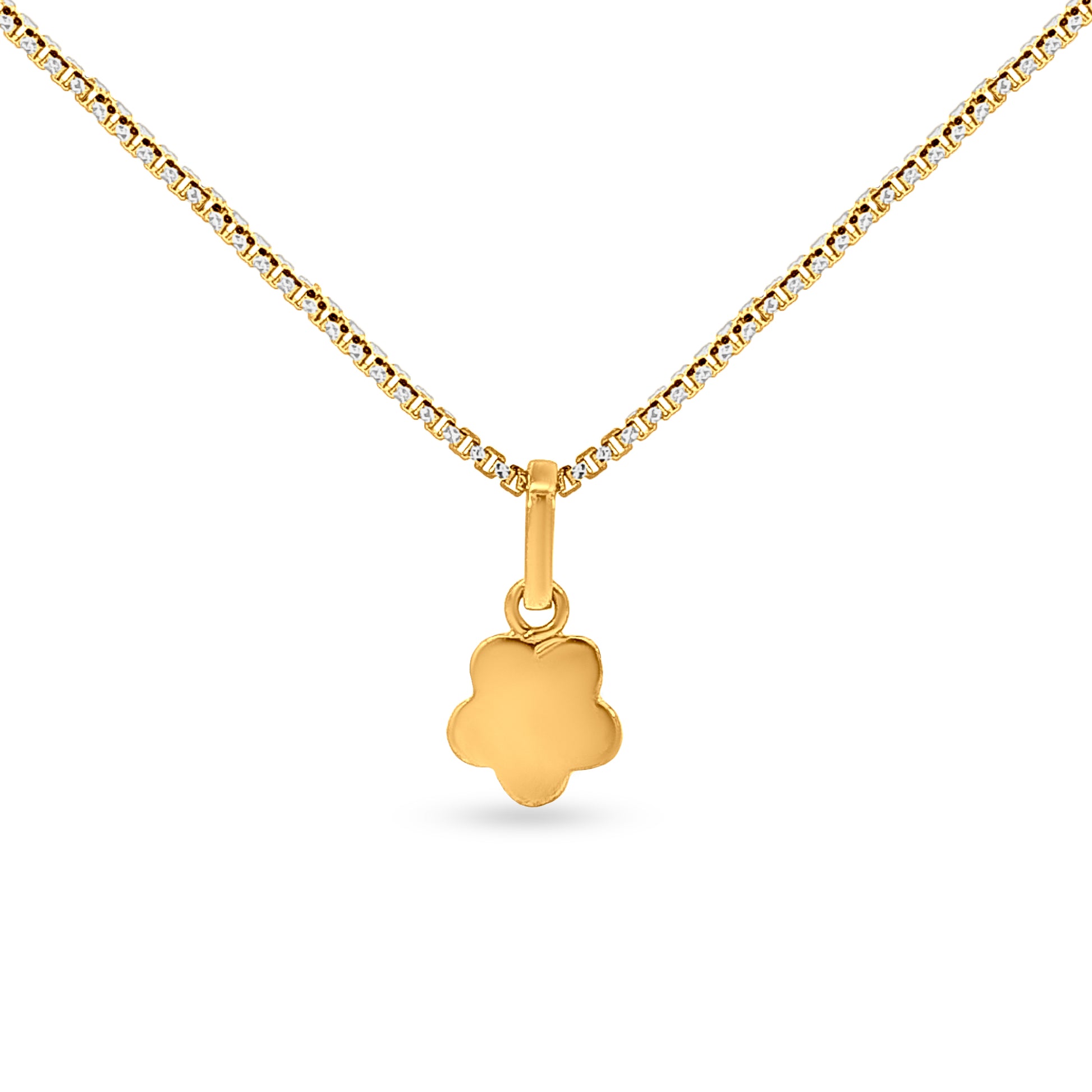 Minimalist Gold Floral Charm Pendant