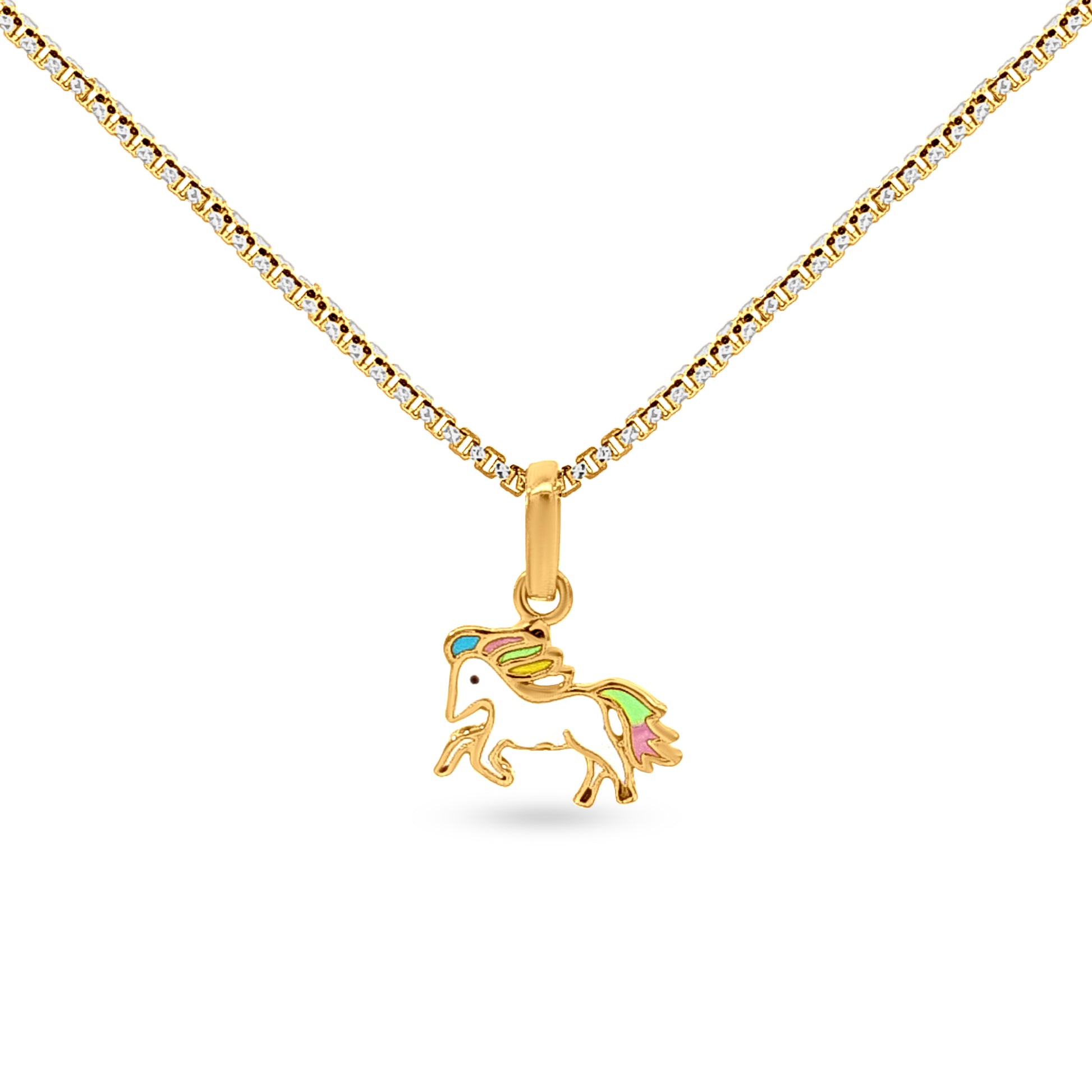 22k Gold Colorful Horse Pendant