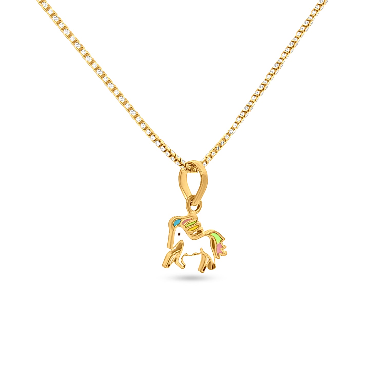 22k Gold Colorful Horse Pendant