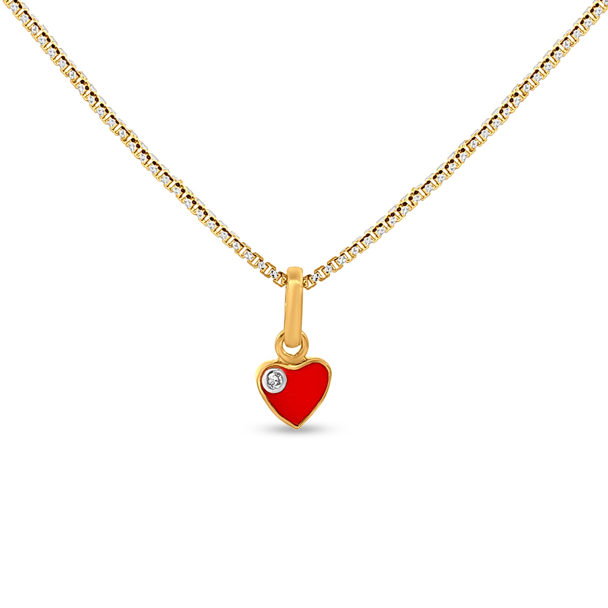 22k Gold Red Heart Pendant