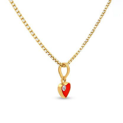 22k Gold Red Heart Pendant