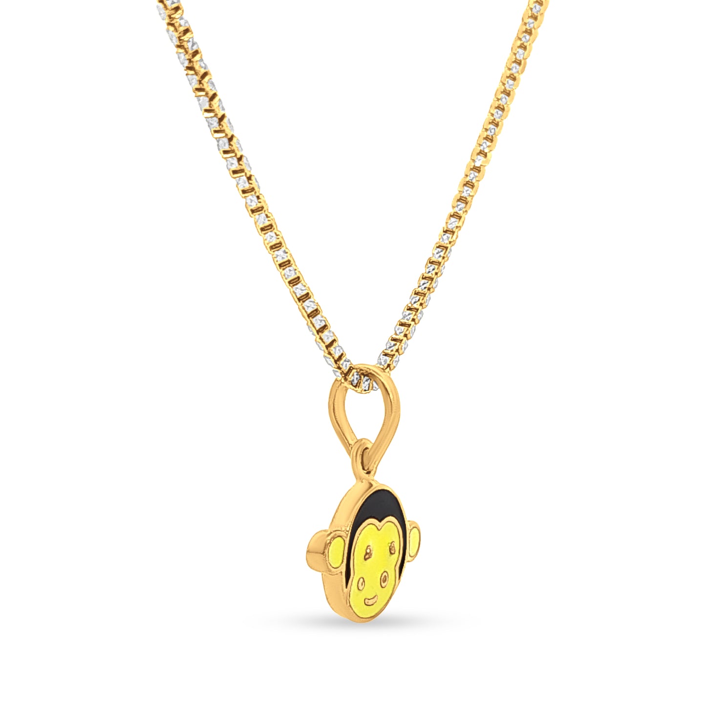 22k Gold Crazy Colorful Monkey Charm Pendant