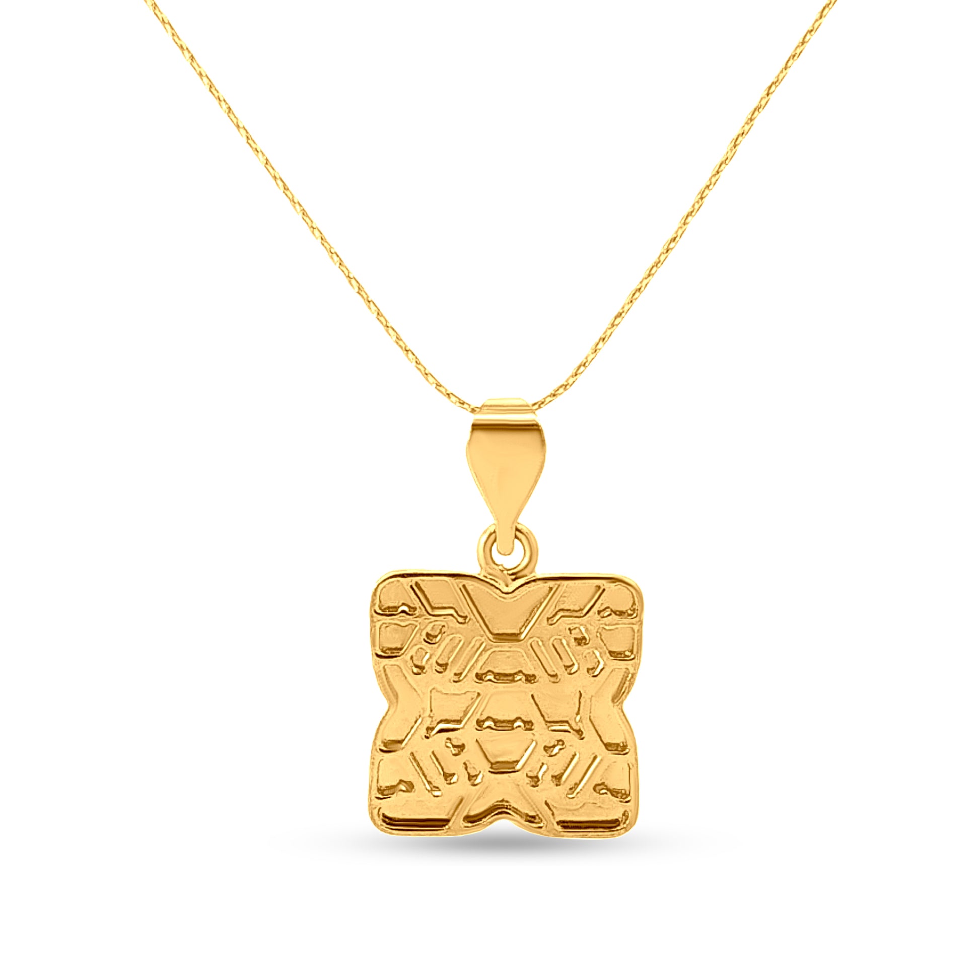 22K Gold Square Pendant For Girls And Women