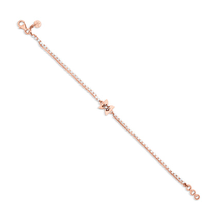 18K Rose Gold Bow Motif Chain Bracelet