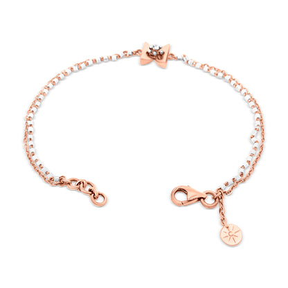 18K Rose Gold Bow Motif Chain Bracelet