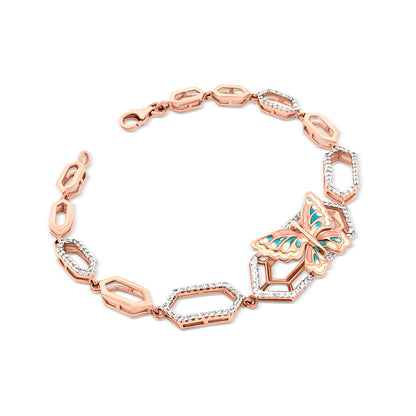 18K Rose Gold Butterfly Chain Bracelet