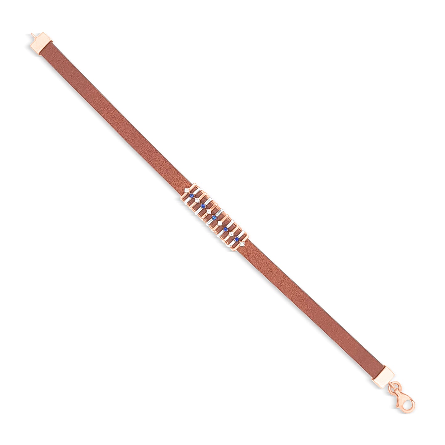 18k Rose Gold Leather Bracelet For Women