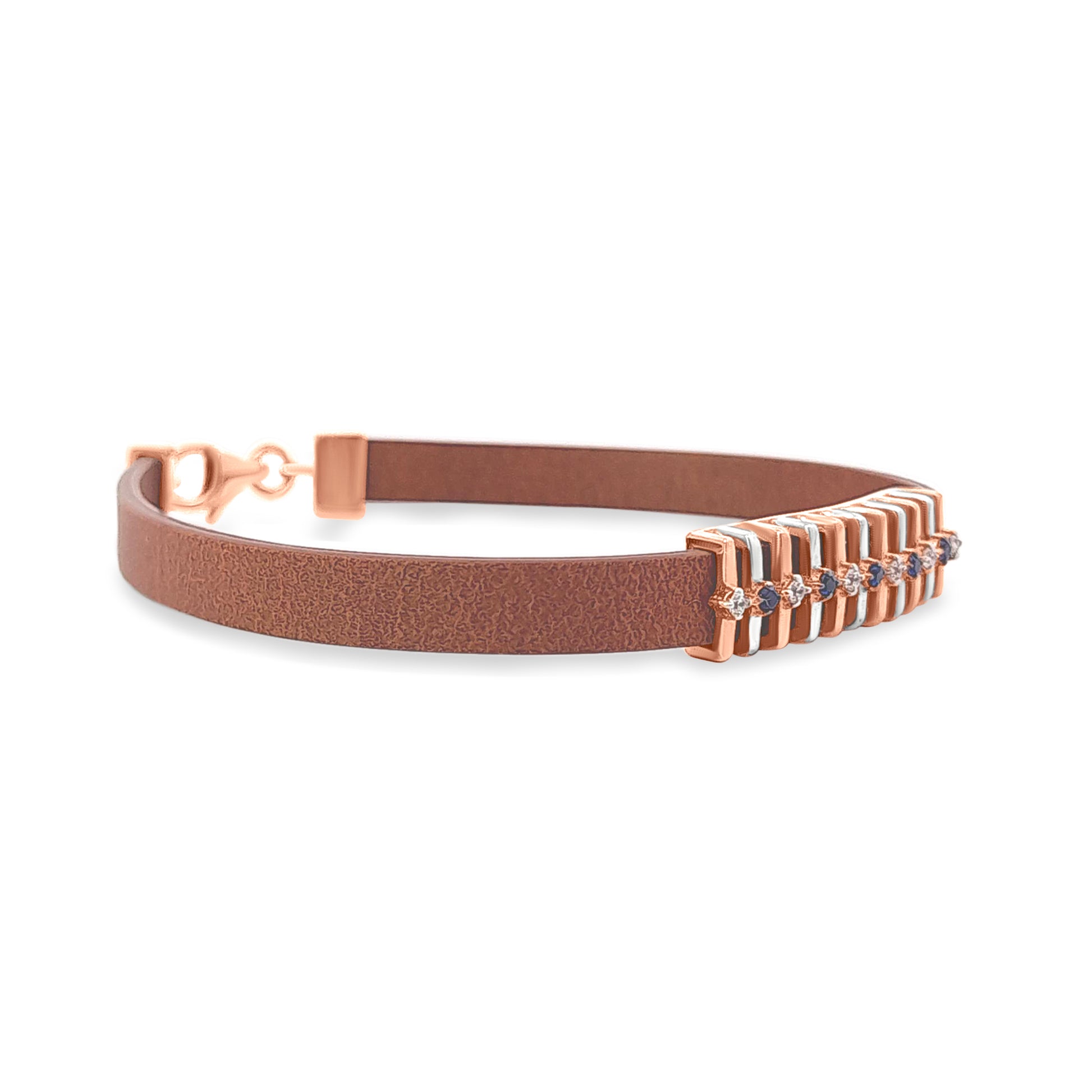 18k Rose Gold Leather Bracelet For Women