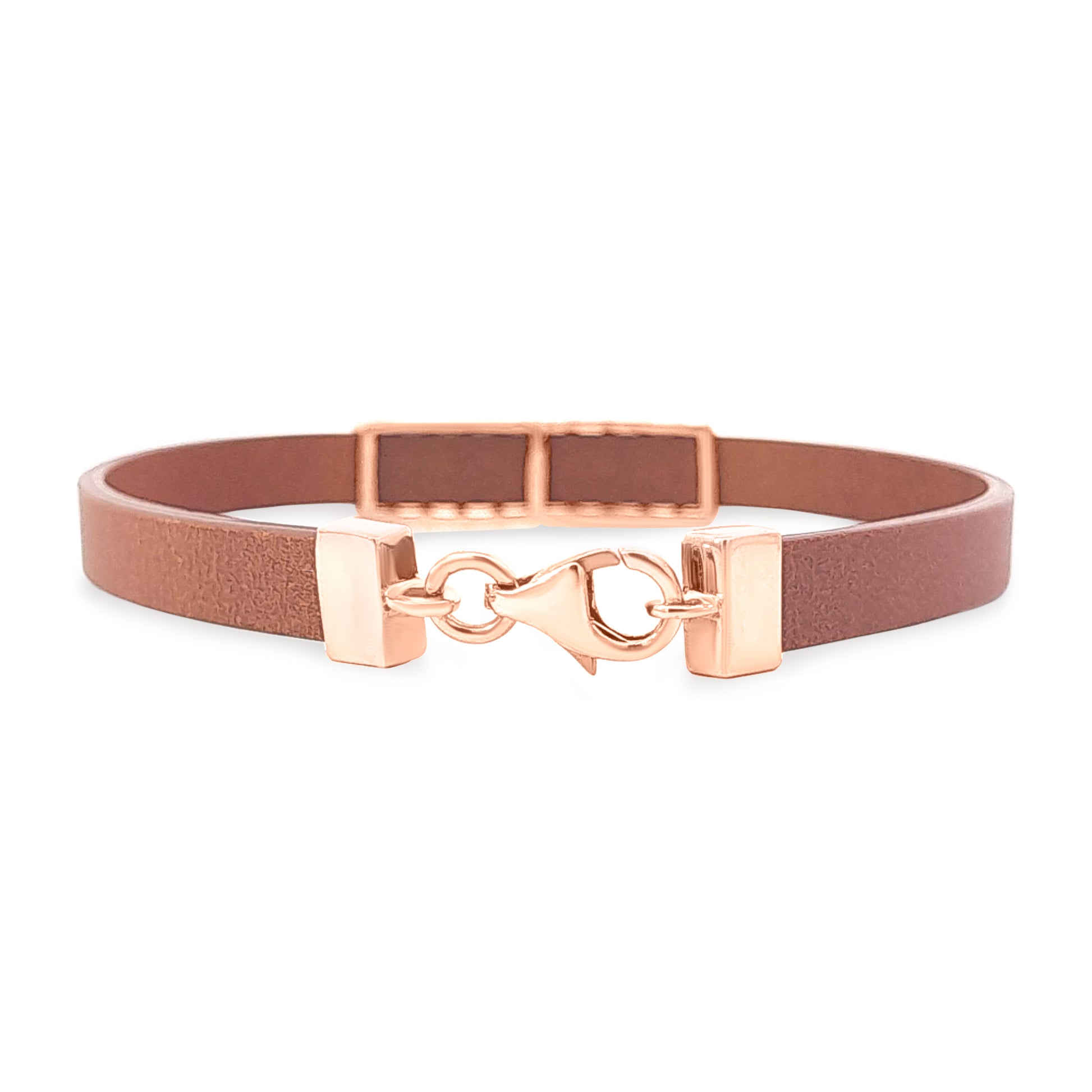 18k Rose Gold Leather Bracelet For Women