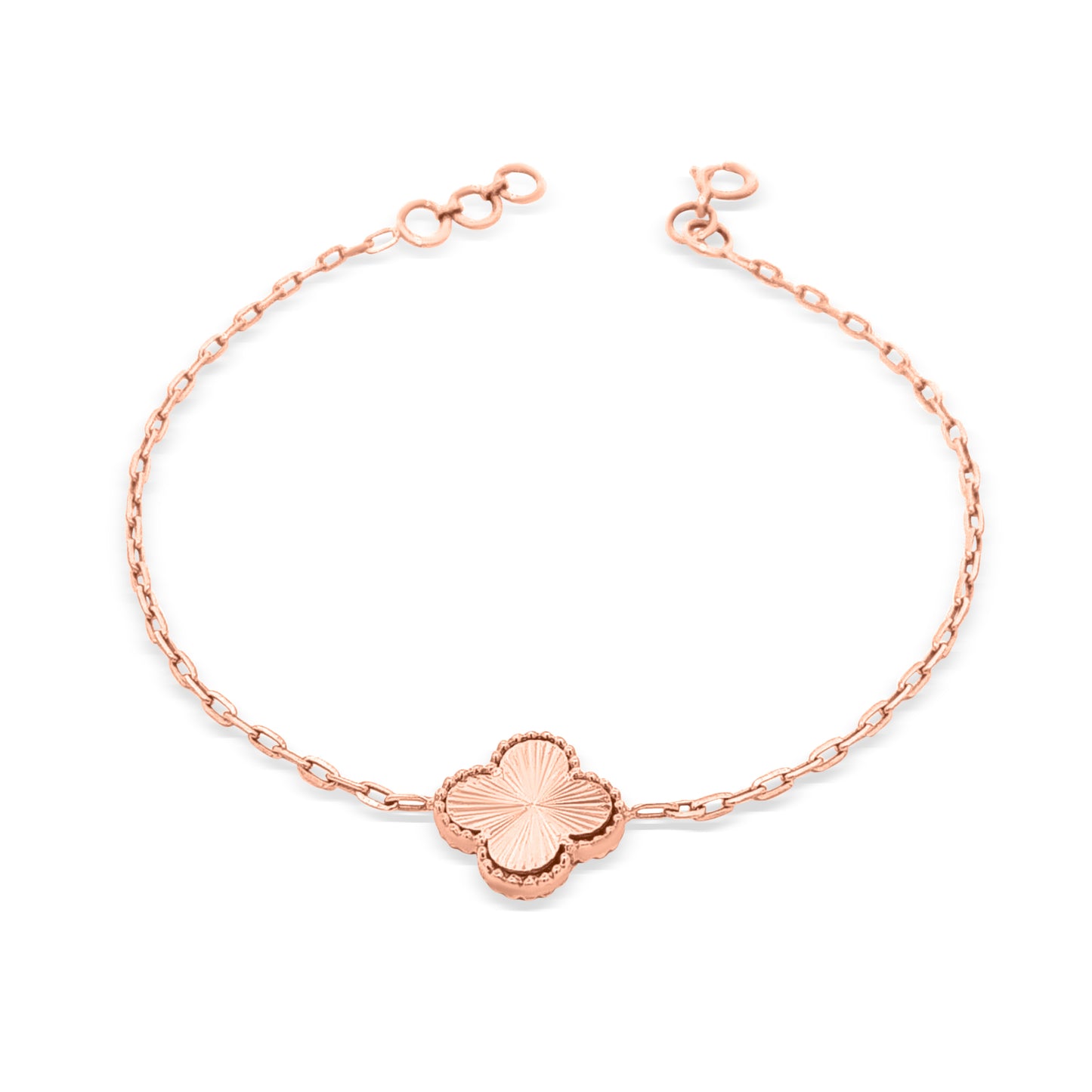 18k Rose Gold Clover Leaf Bracelet For Women