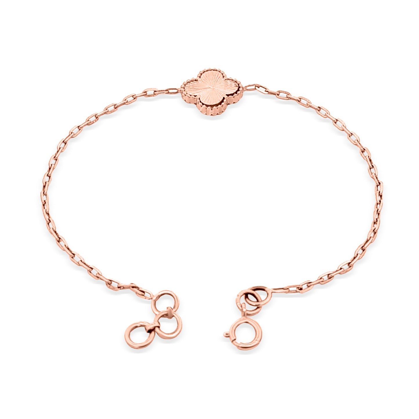 18k Rose Gold Clover Leaf Bracelet For Women