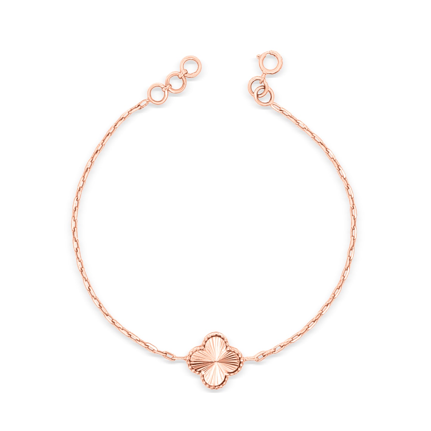 18k Rose Gold Clover Leaf Bracelet For Women