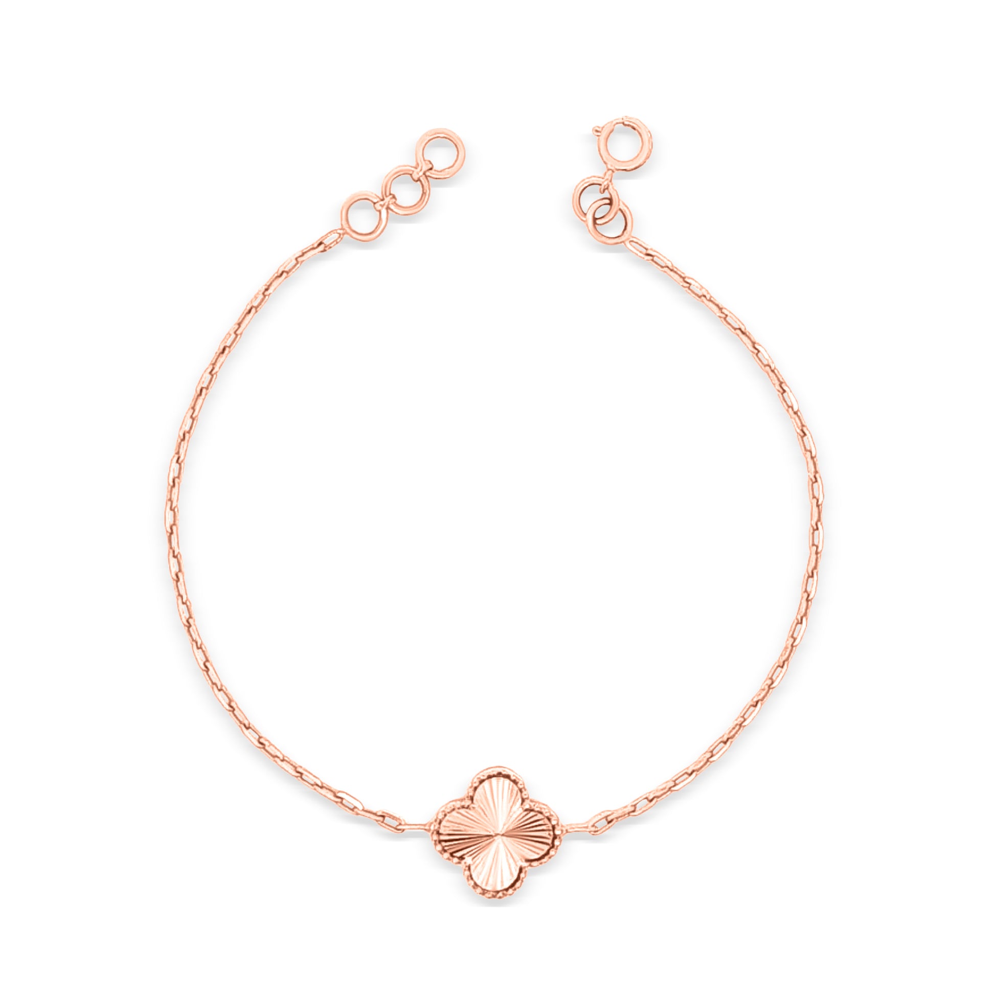 18k Rose Gold Clover Leaf Bracelet For Women