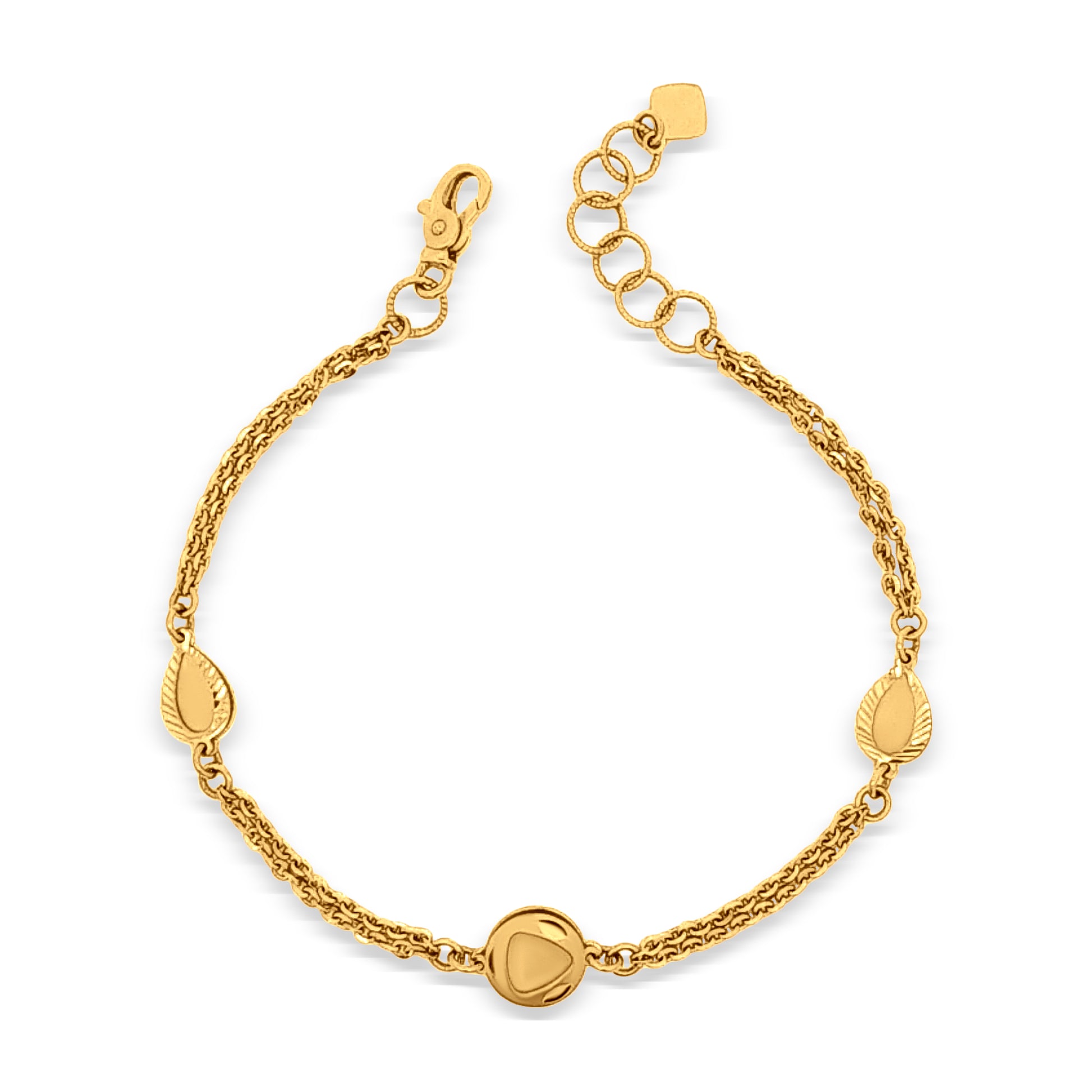 Gold Daily Wear Chain Bracelet with heavy safety look