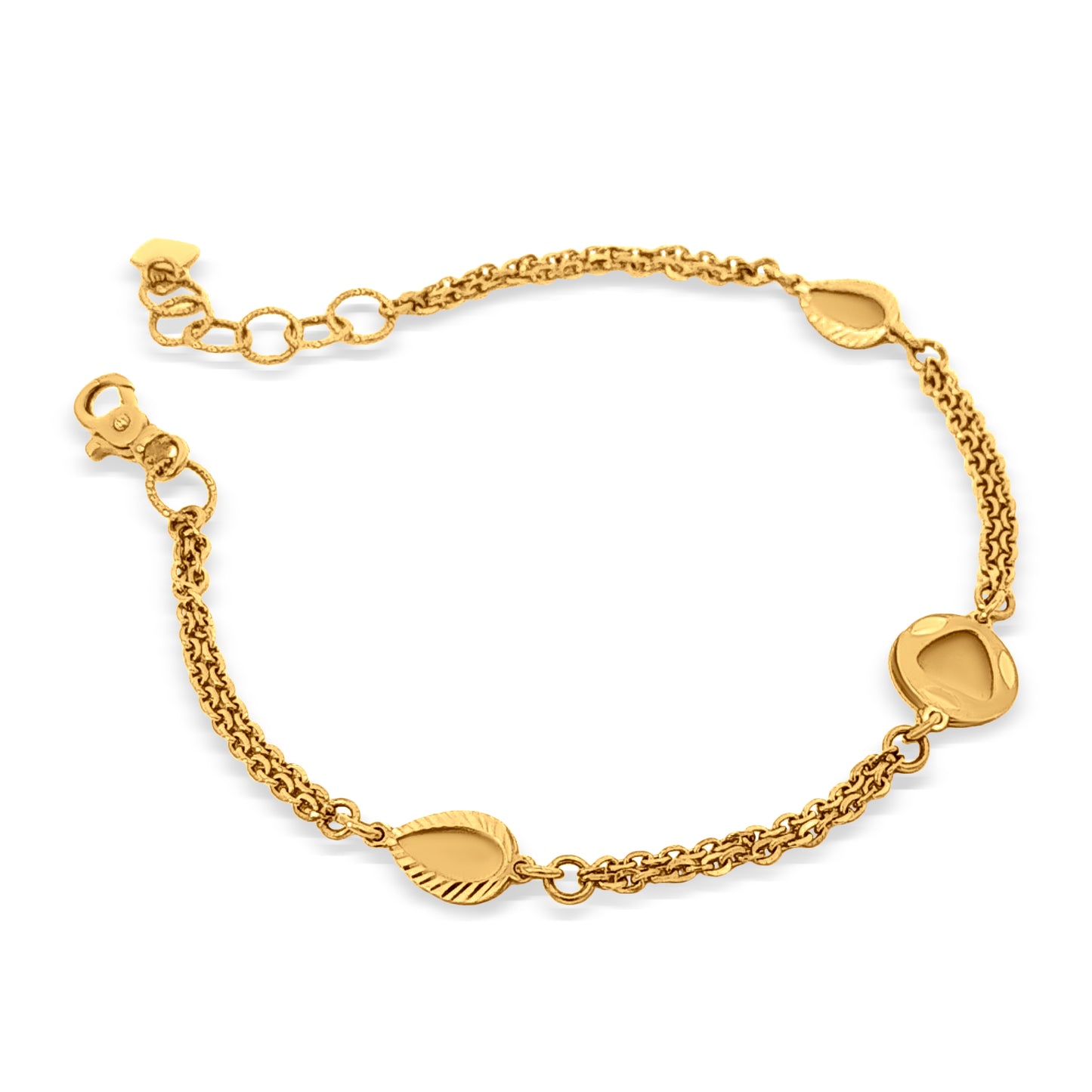 Gold Daily Wear Chain Bracelet with heavy safety look