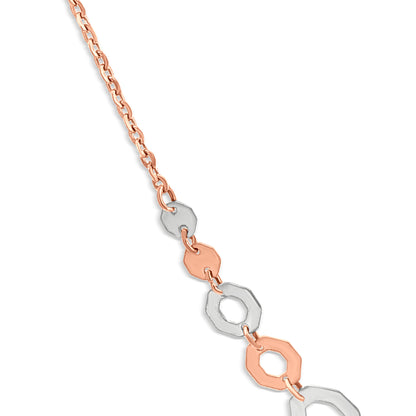 18K Rose Gold Art Deco Necklace with Partly Rhodium