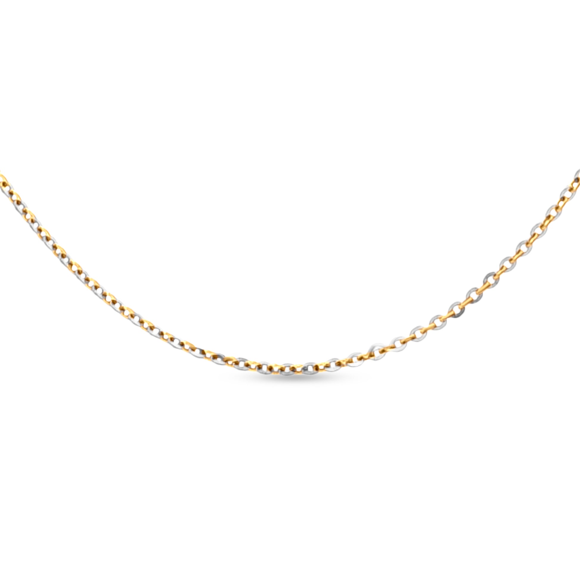 18K Gold Chain with Partly Rhodium