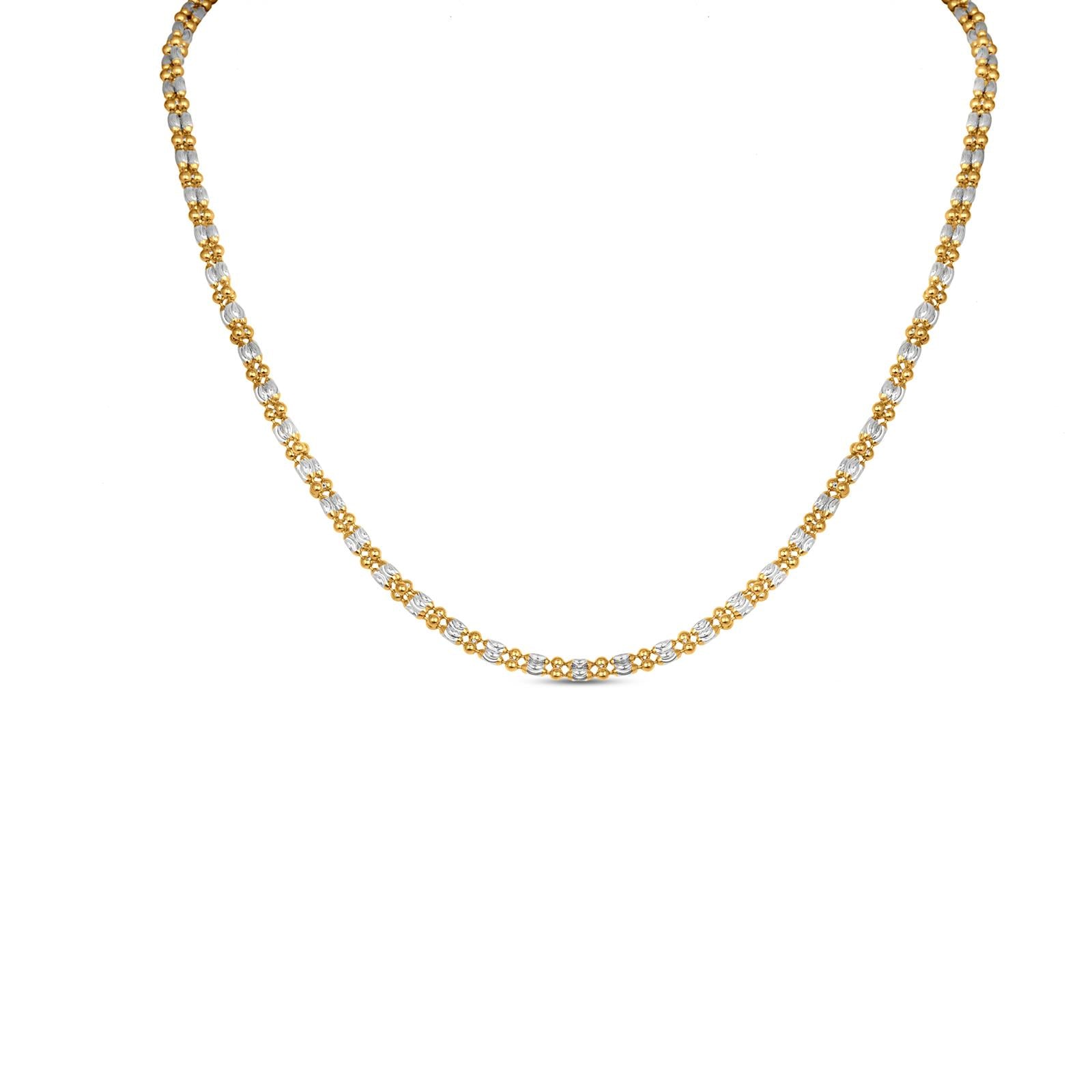 Chain In 18K Gold With Rhodium