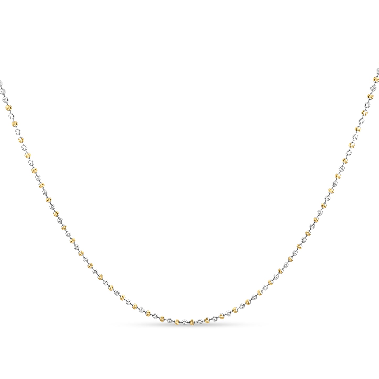 18K White and Yellow Gold Beads Chain