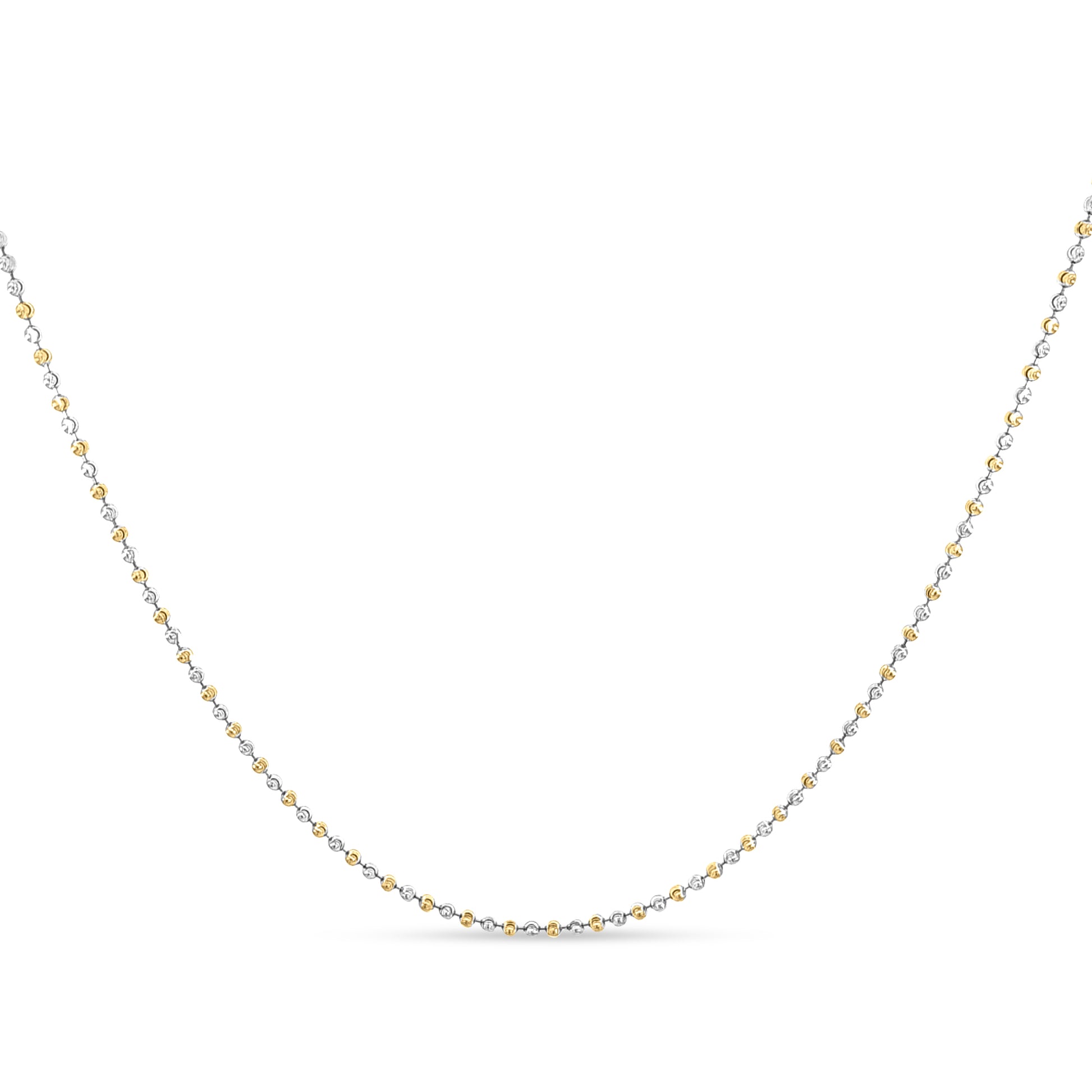 18K White and Yellow Gold Beads Chain