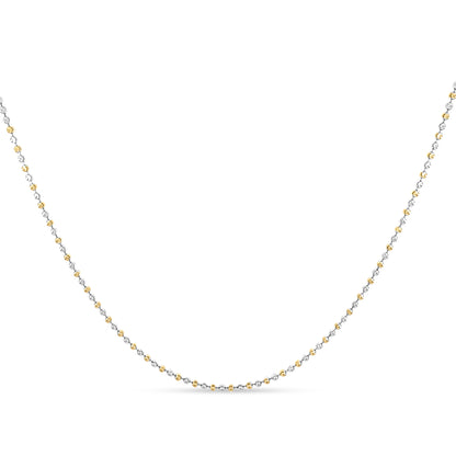 18K White and Yellow Gold Beads Chain