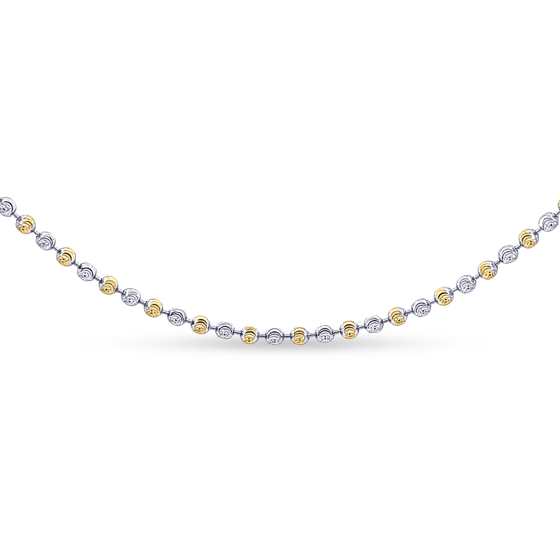 18K White and Yellow Gold Beads Chain