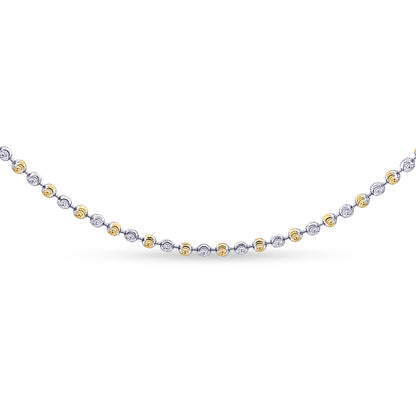 18K White and Yellow Gold Beads Chain