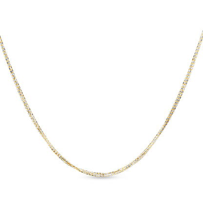 18K White and Yellow Gold Bar Multi-Strand Chain