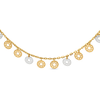 18K Gold Round Charm Necklace