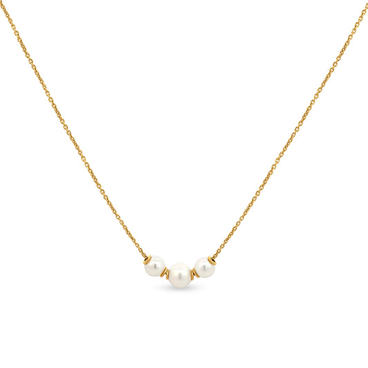 22K Gold Chain with Pearls