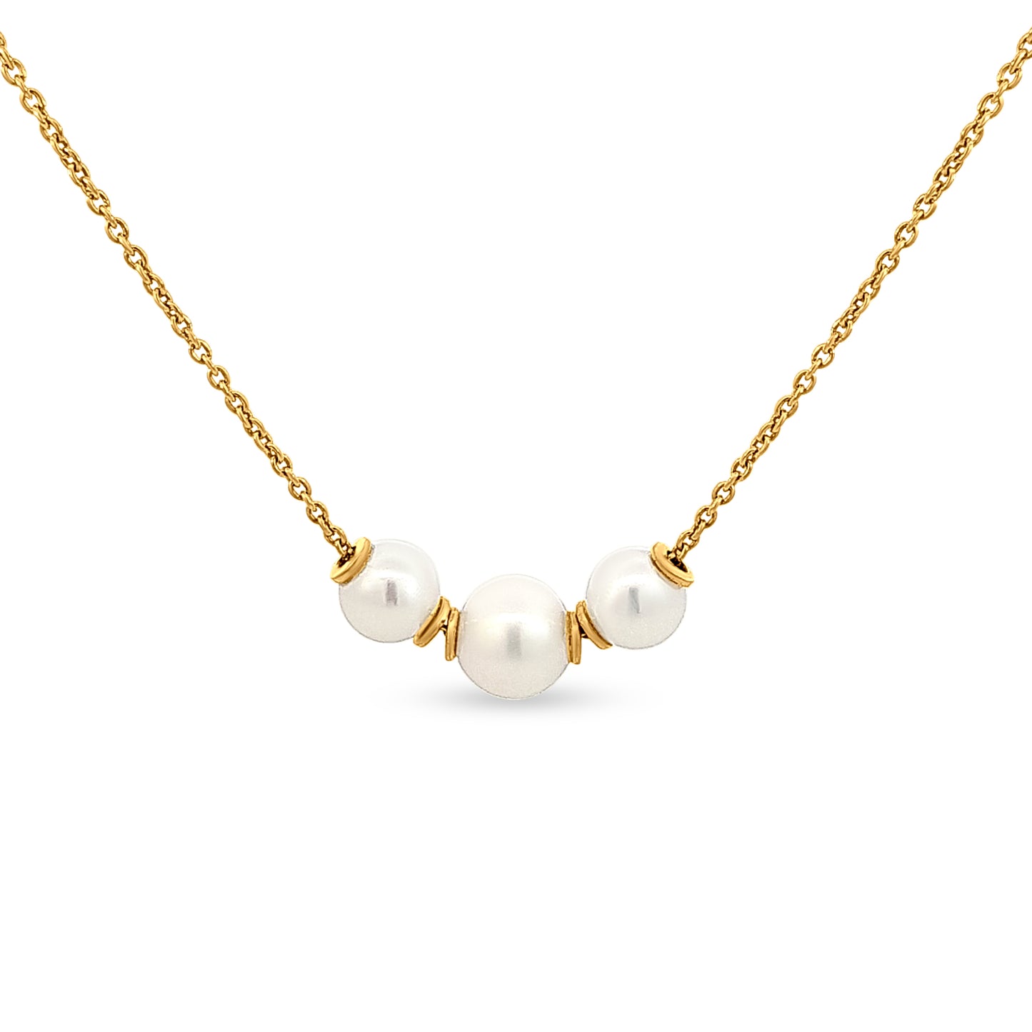 22K Gold Chain with Pearls