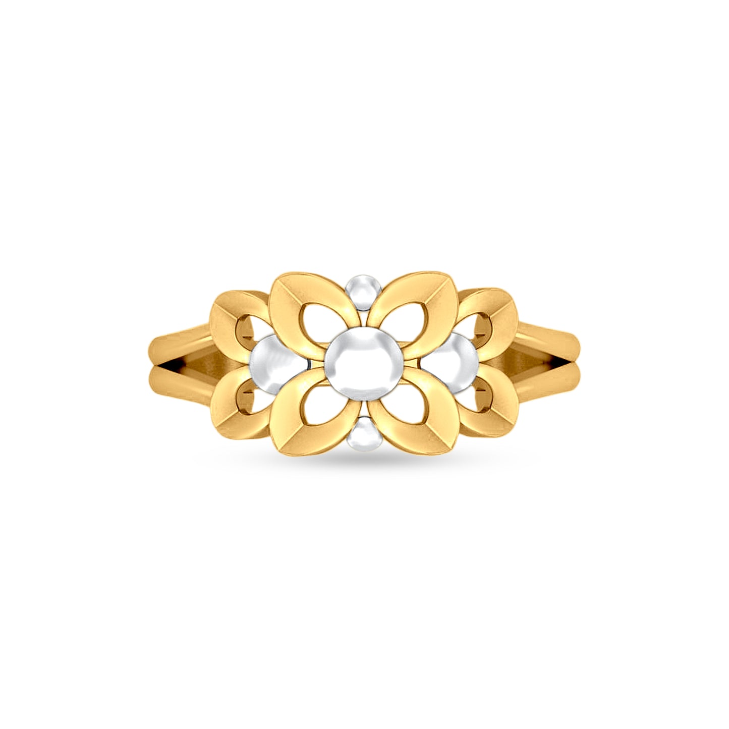 22K Gold Designer 3D Flower Ring