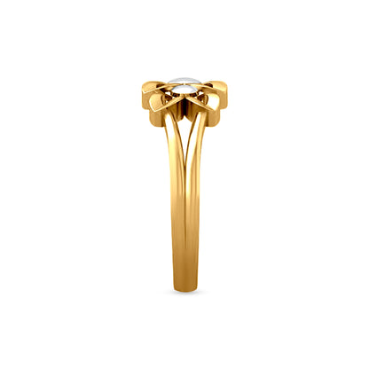 22K Gold Designer 3D Flower Ring