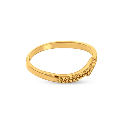 22k Gold Bead Women's Ring