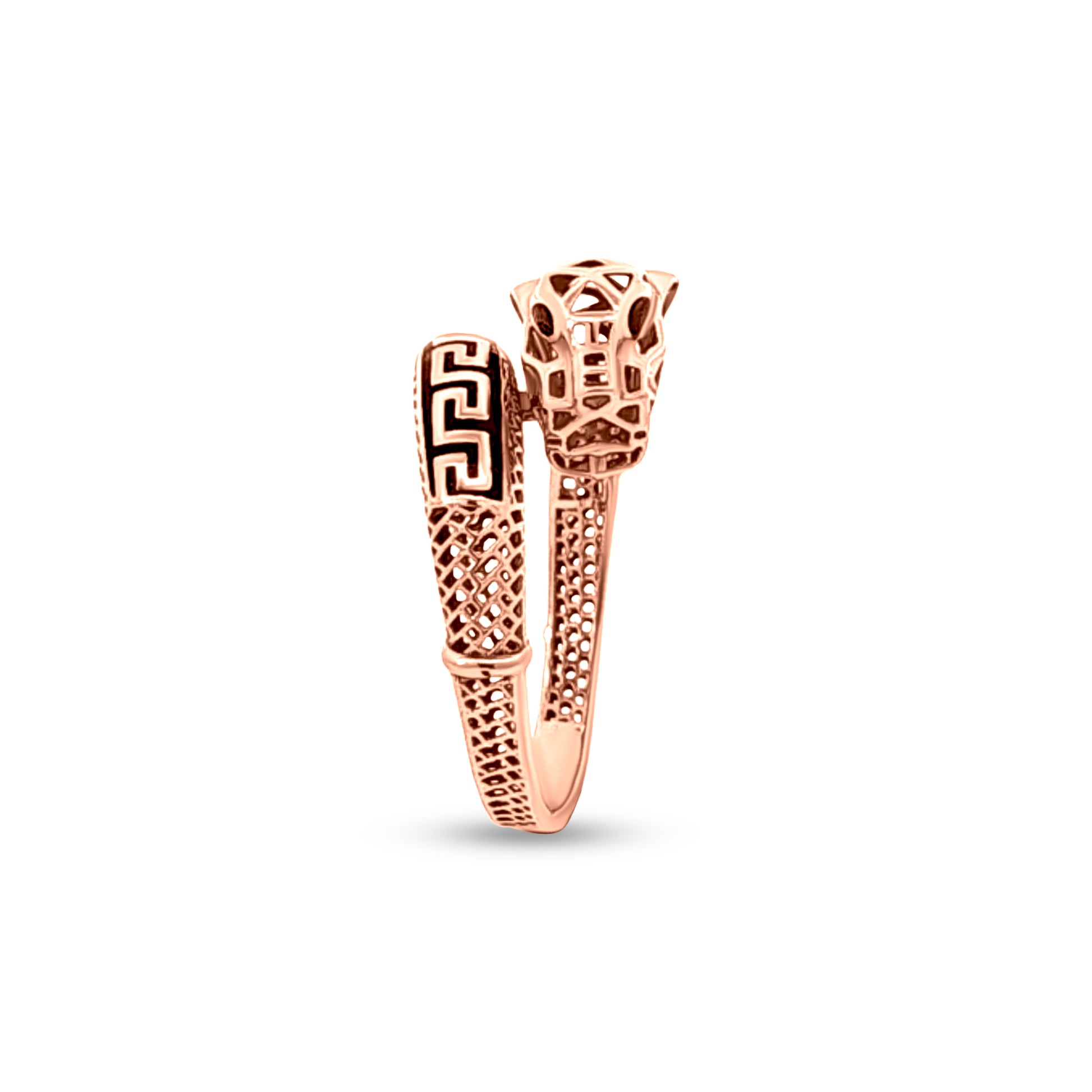 Rose Gold Openwork Intricate Design Jaguar Ring