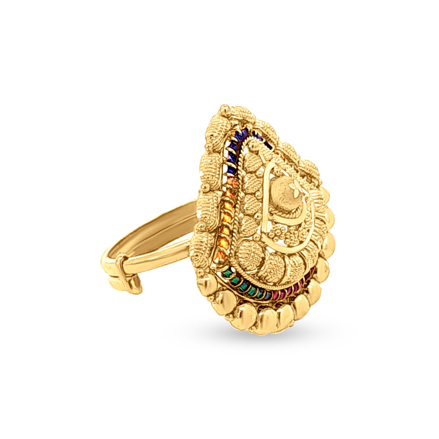 22k Gold Adjustable Shank Ring