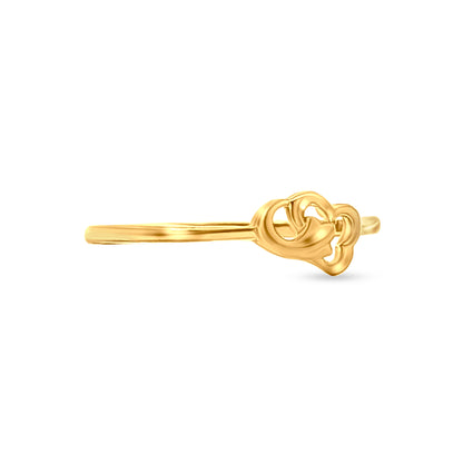 22k Gold Floral Midi Ring