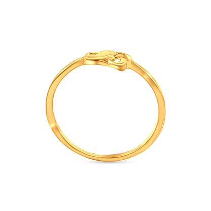 22k Gold Floral Midi Ring