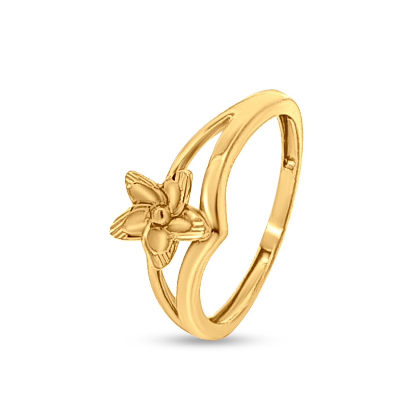 22k Gold Split Shank Floral Ring