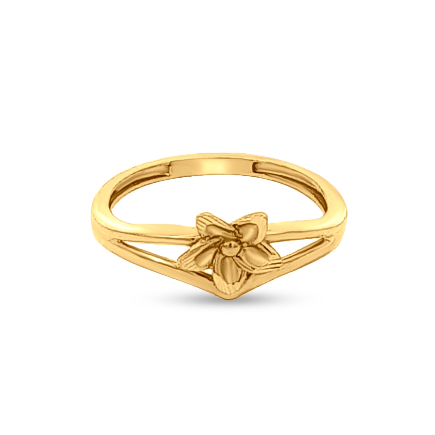 22k Gold Split Shank Floral Ring