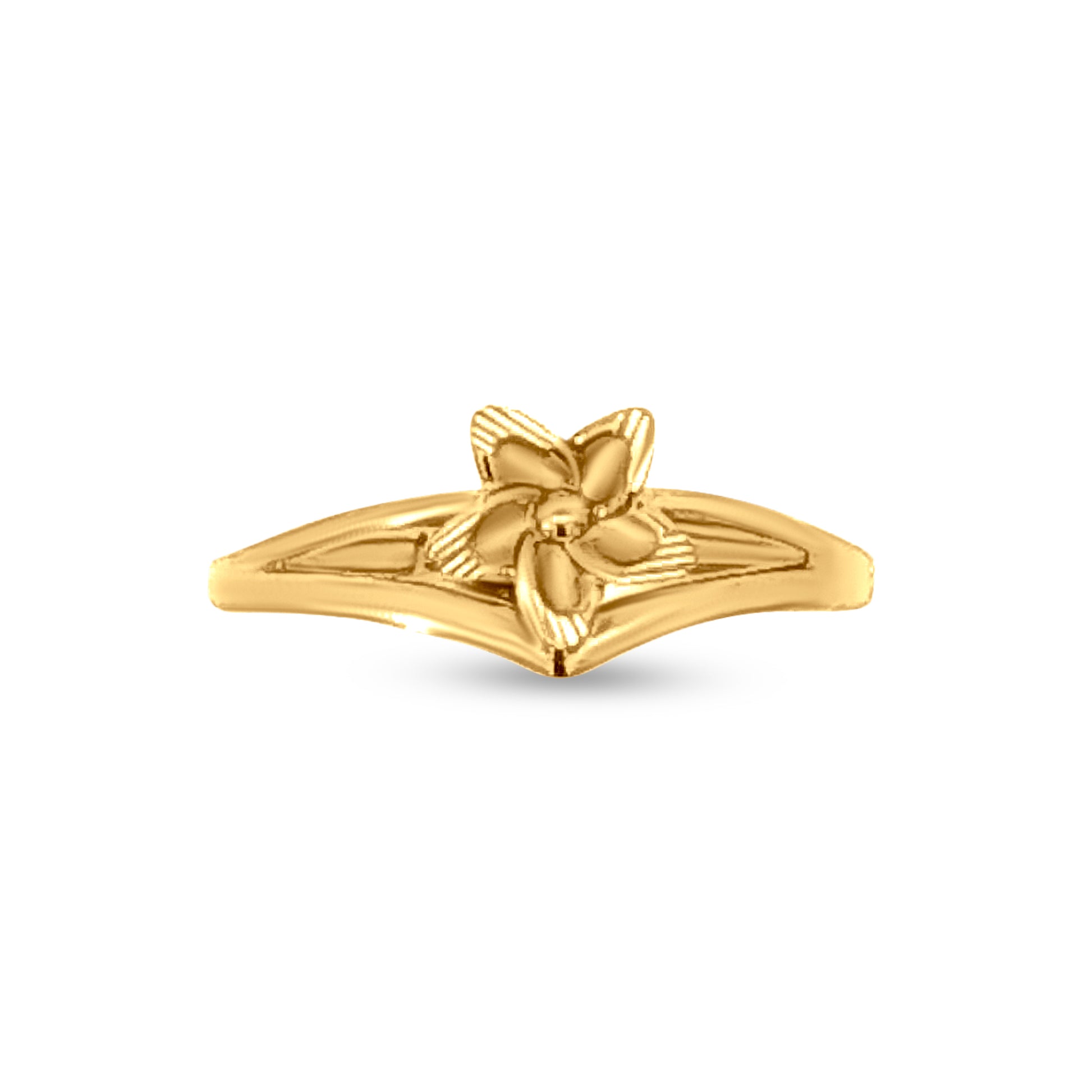 22k Gold Split Shank Floral Ring