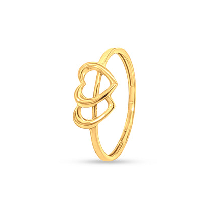 22K Gold Dual Heart Ring