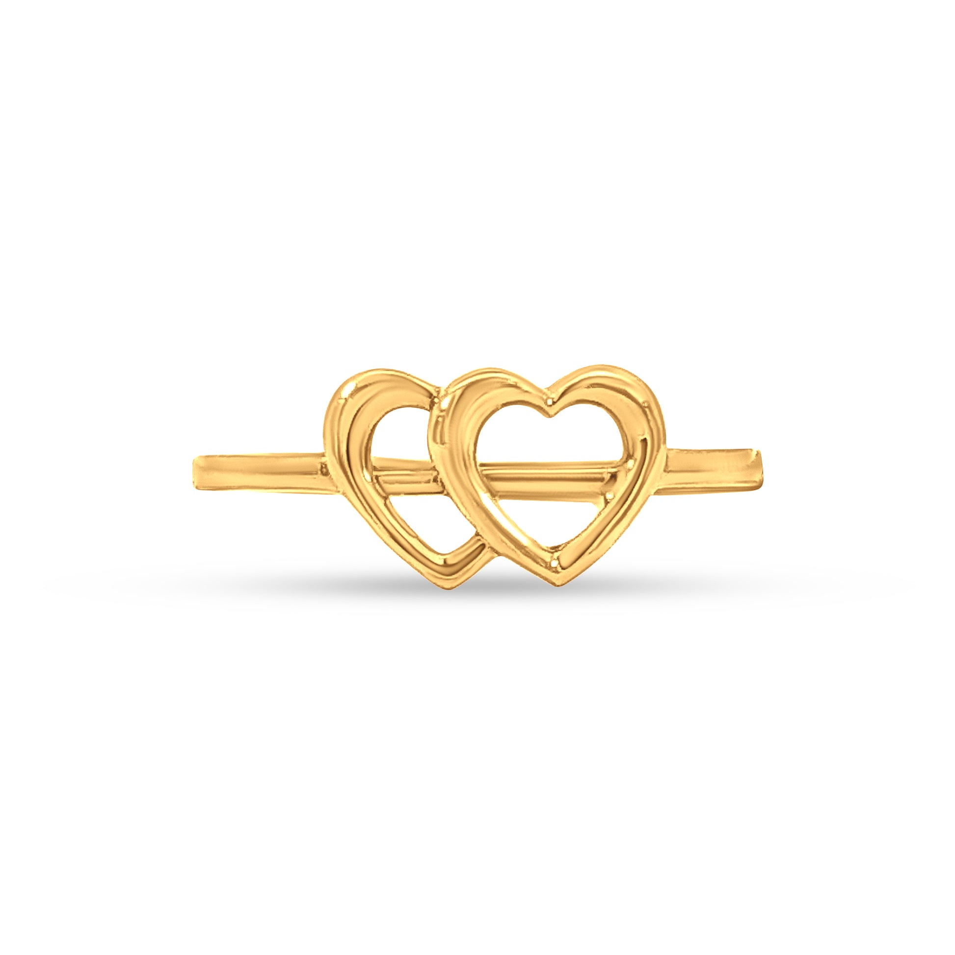 22K Gold Dual Heart Ring