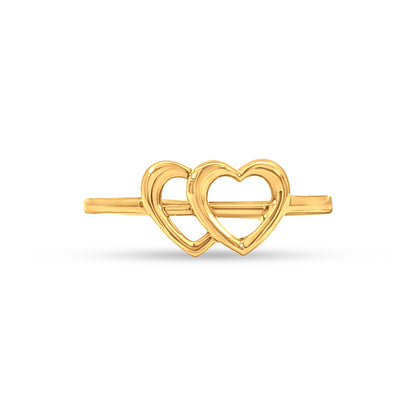 22K Gold Dual Heart Ring